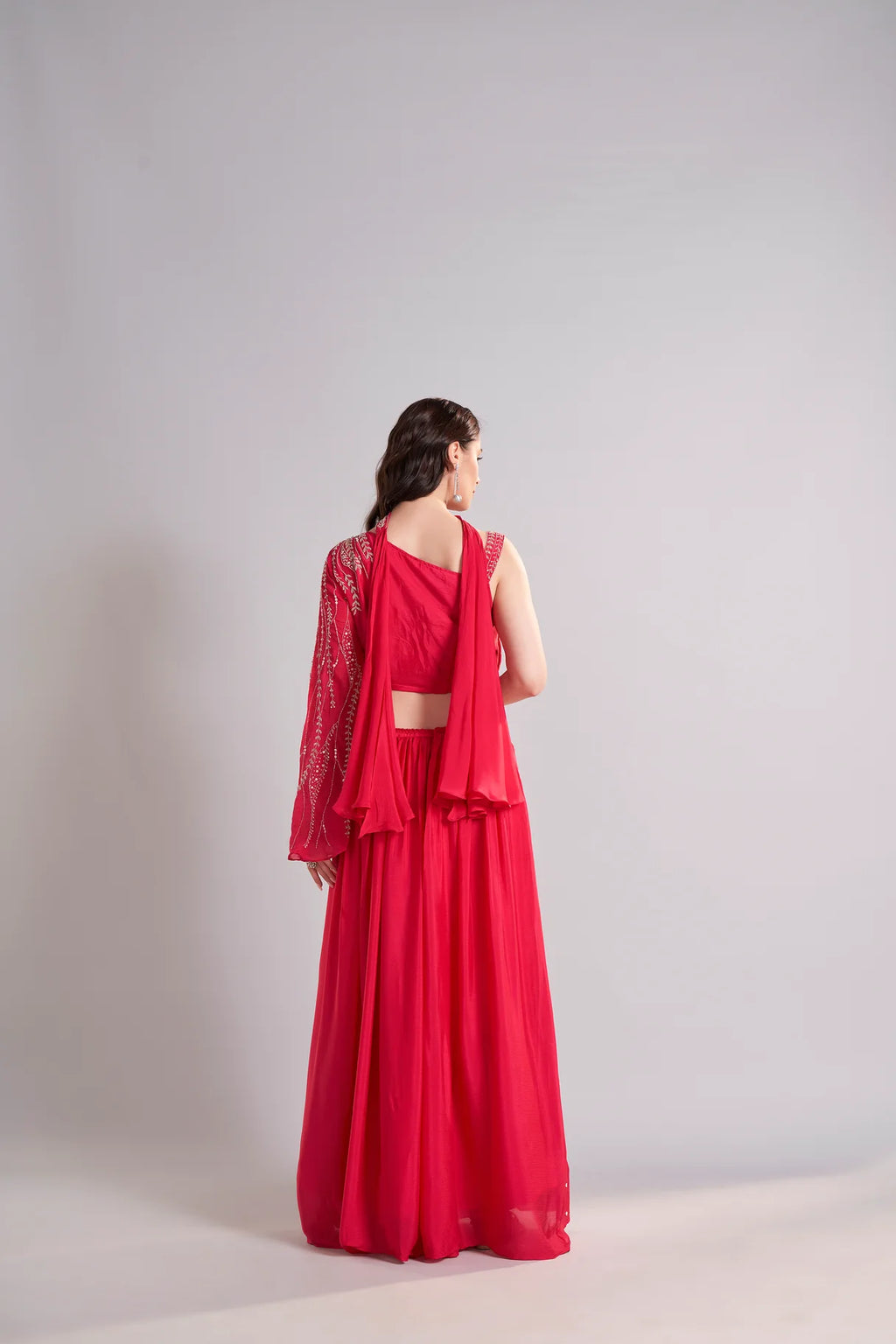 Crimson Cascade Lehenga