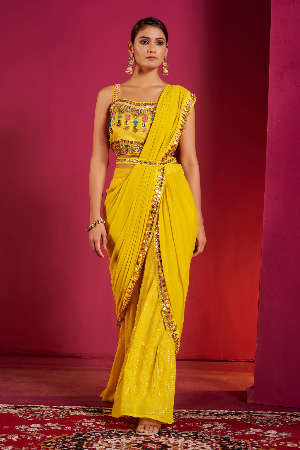 Marigold Radiance Mirror-Drape Set