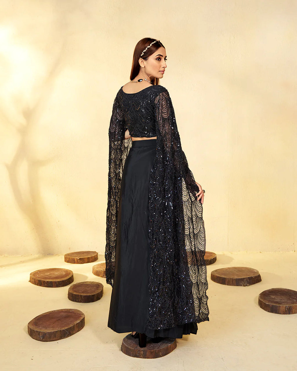 Black Royale Sequin Lehenga Ensemble