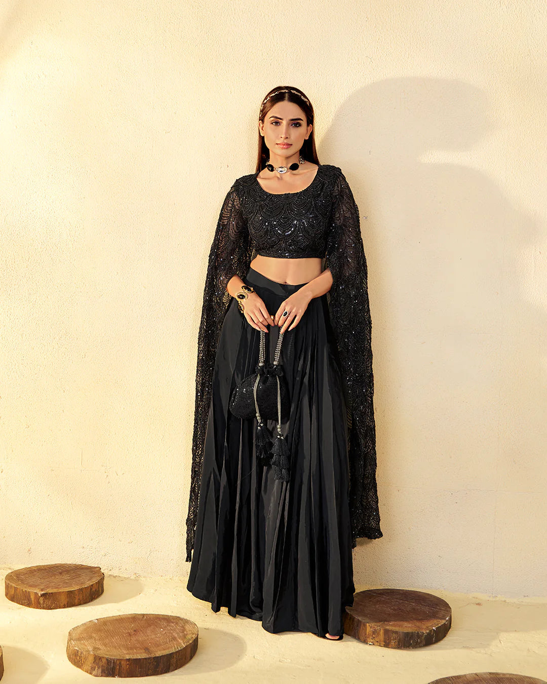 Black Royale Sequin Lehenga Ensemble